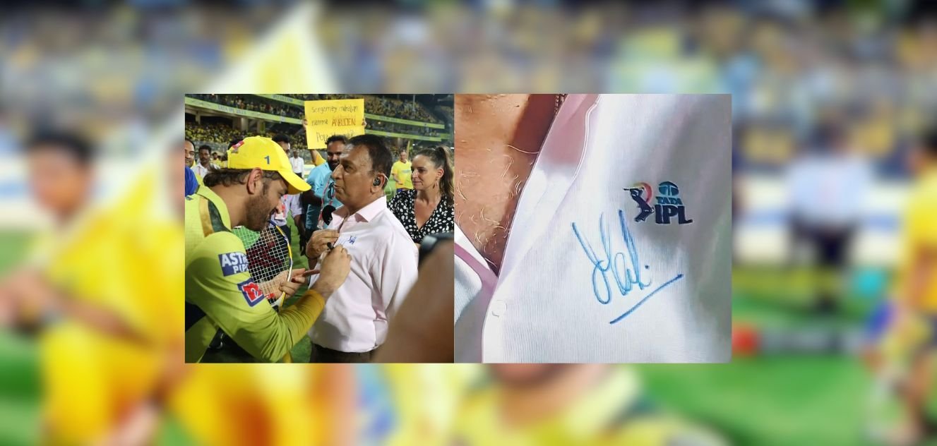 Dhoni’s Incredible Gesture of Signing Gavaskar’s Shirt Upon the Legend’s Request Wins Hearts on the Internet