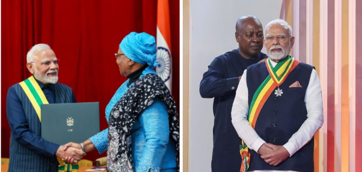 PM Modi Returns from Five-Nation Tour, Honored with Top Civilian Awards